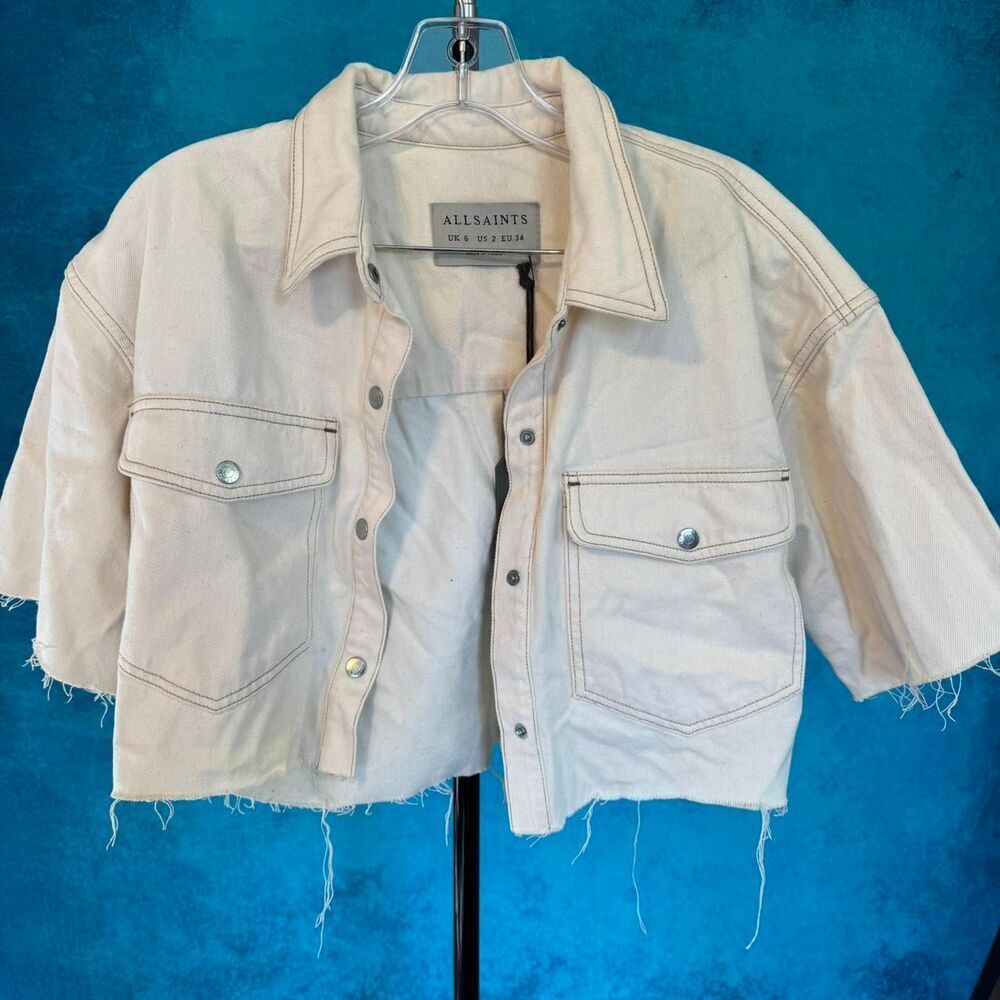 Allsaints Women's Cream and White Jacket